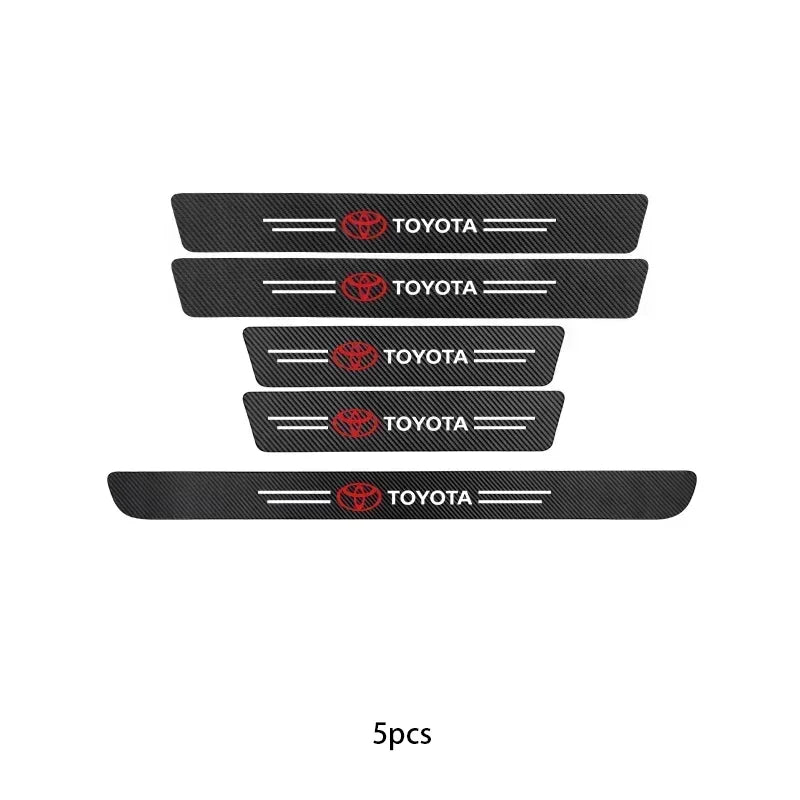Toyota Carbon Fiber Door Sill Protector - Anti-Scratch Logo Sticker Set