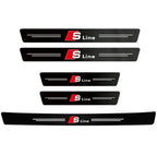 Audi Carbon Fiber Door Sill Protector - 3D Anti-Scratch Threshold Strip