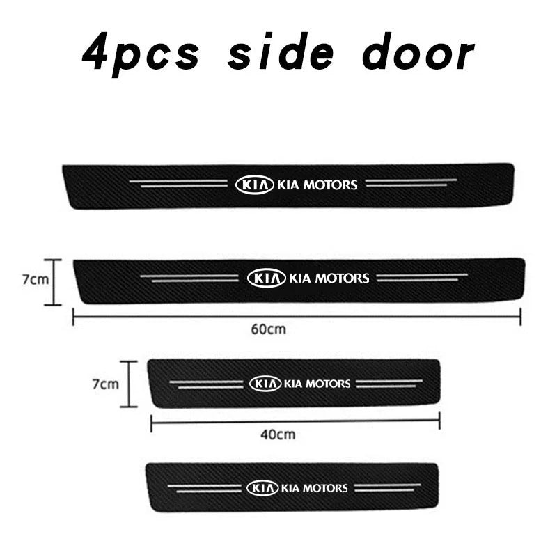 KIA Carbon Fiber Door Sill Protector - 5 Piece Sticker Set