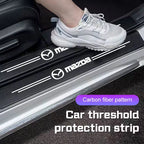 Mazda Carbon Fiber Door Sill Plate Protector - 5 Piece Sticker Set