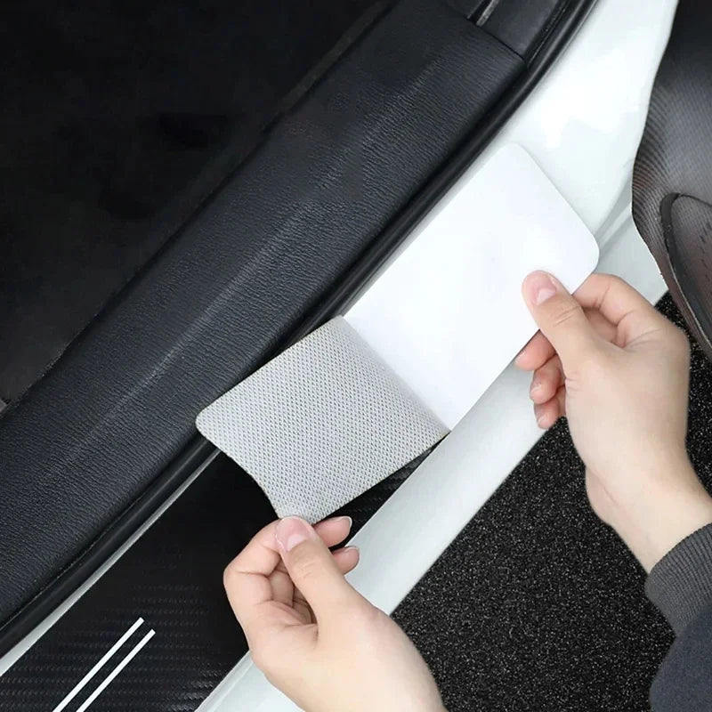 Audi Carbon Fiber Door Sill Protector - 3D Anti-Scratch Threshold Strip