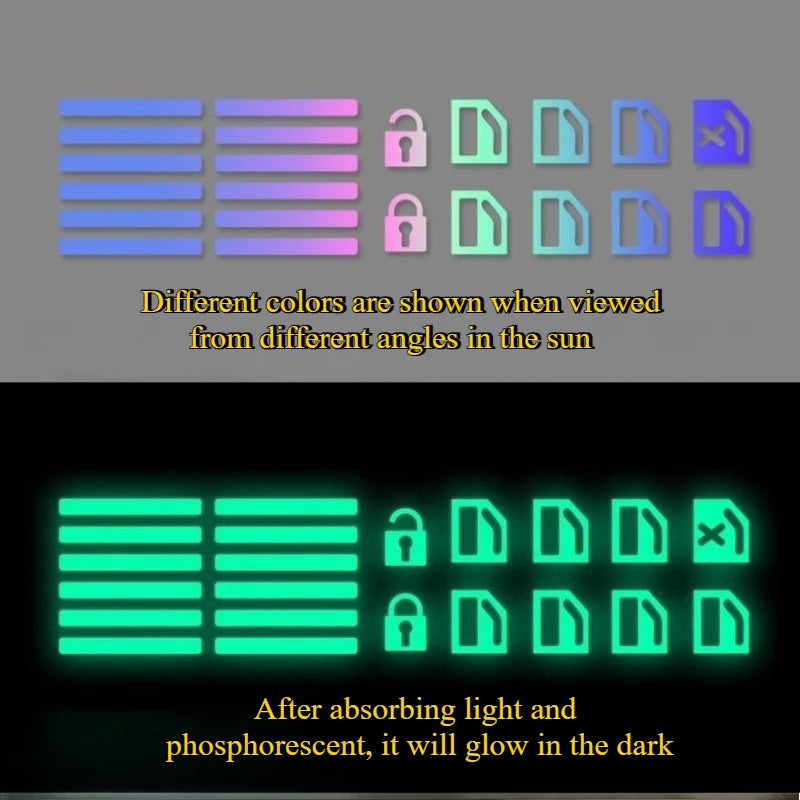 Luminous Car Window Control Panel Stickers - Glow-in-Dark Button Decals