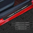 Nissan Carbon Fiber Door Sill Protector - Bumper Sticker Set
