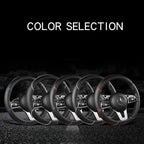 Universal Leather Steering Wheel Cover - Diamond Pattern Anti-Slip (14.5-15 inch)