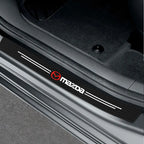 Mazda Carbon Fiber Door Sill Protector - 4 Piece Anti-Scratch Sticker Set