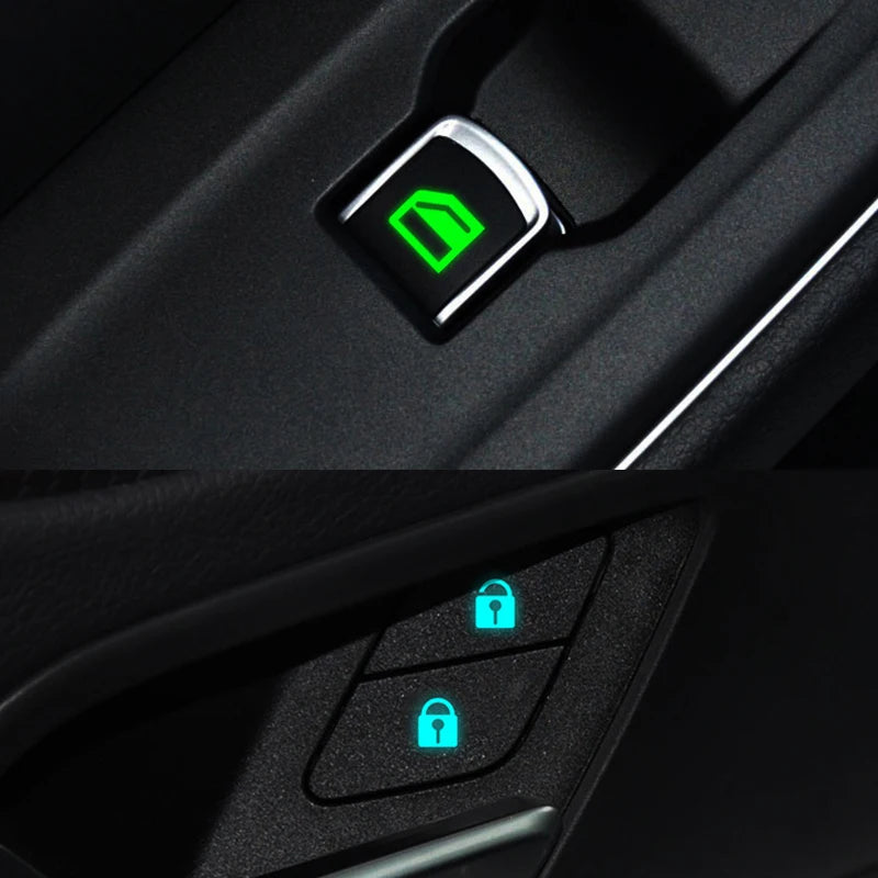 Luminous Car Window Button Stickers - Glow-in-Dark Lifter Switch Decals