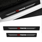 Mazda Carbon Fiber Door Sill Protector - 4 Piece Anti-Scratch Sticker Set