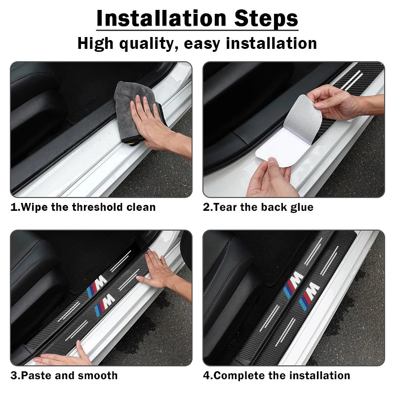 BMW M Performance Door Sill Protector - Carbon Fiber Sticker Set