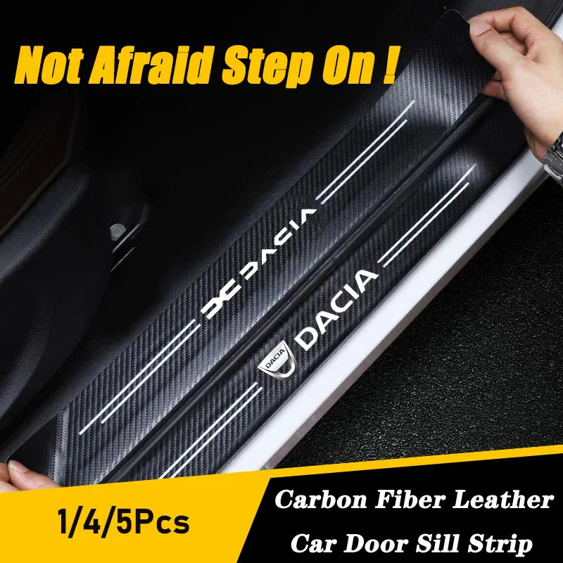 Dacia Carbon Fiber Door Sill Protector - Universal Strip Set