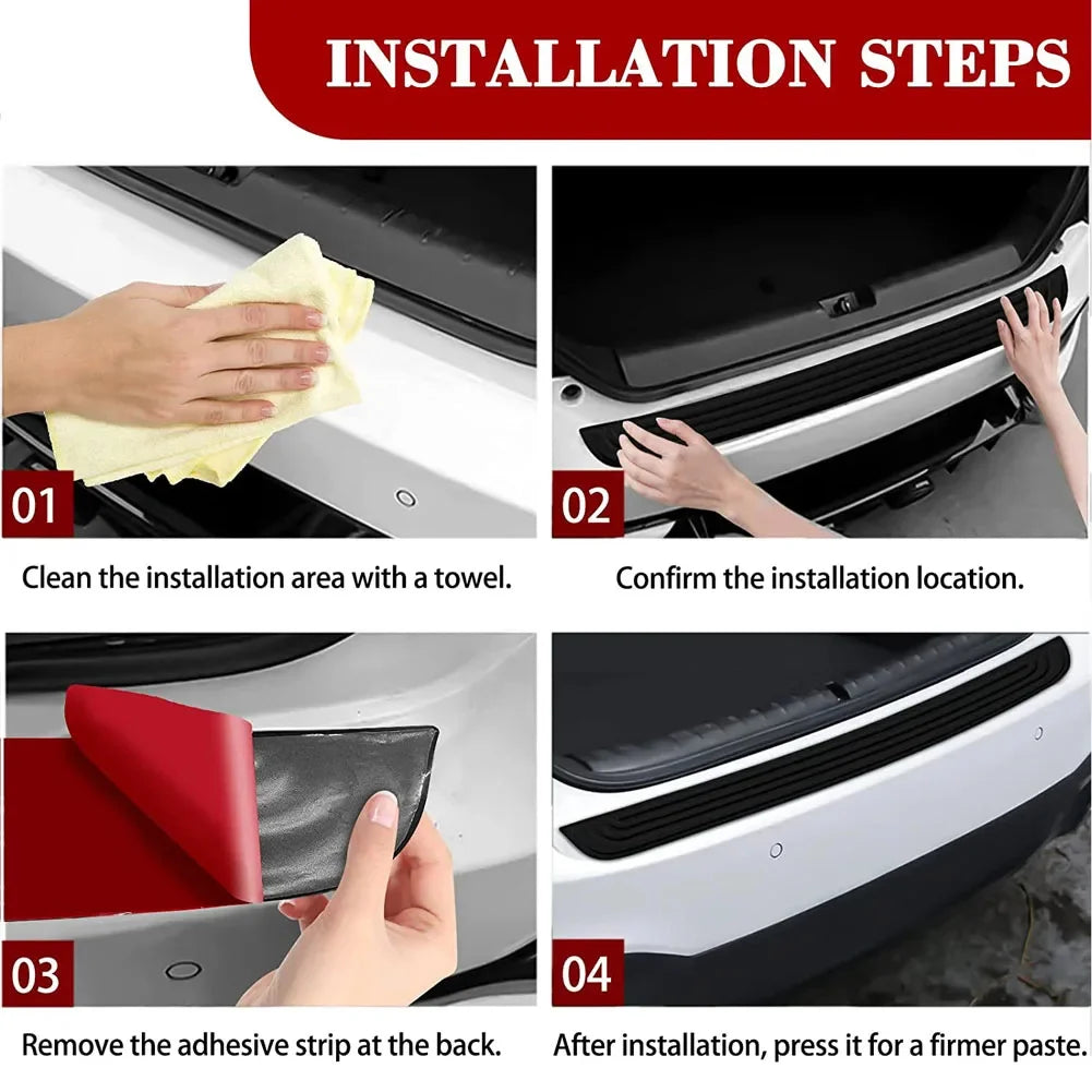 Universal Rear Bumper Guard Rubber Protector Strip