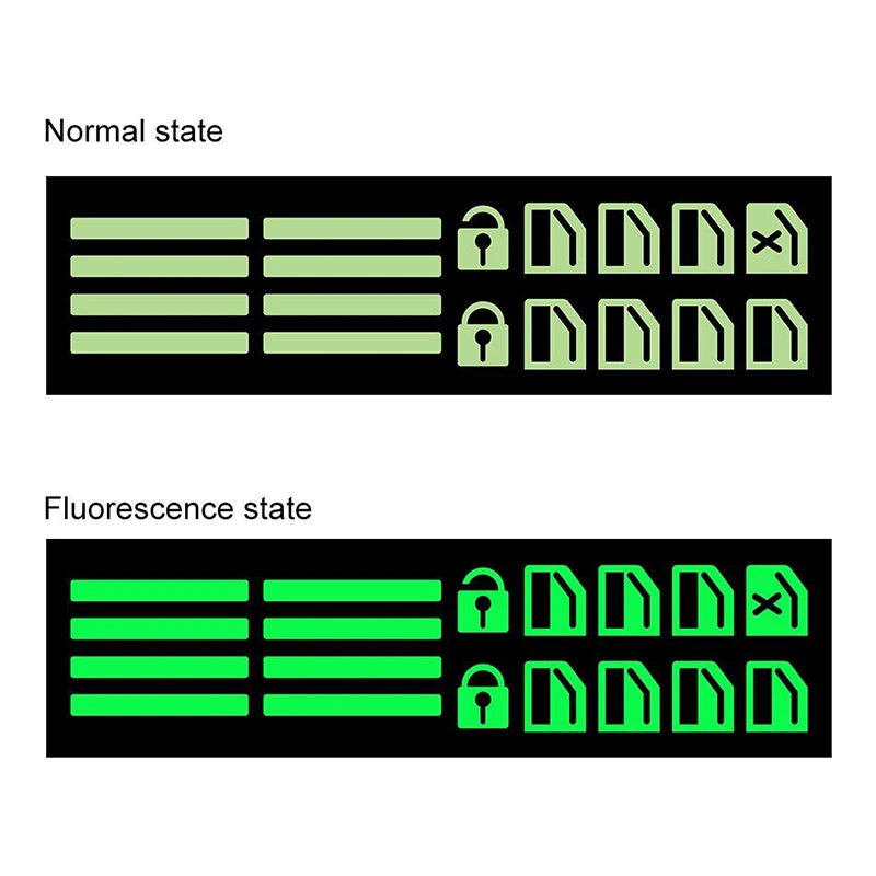 Luminous Car Interior Stickers - 18 Piece Glow-in-Dark Window Control Panel Set