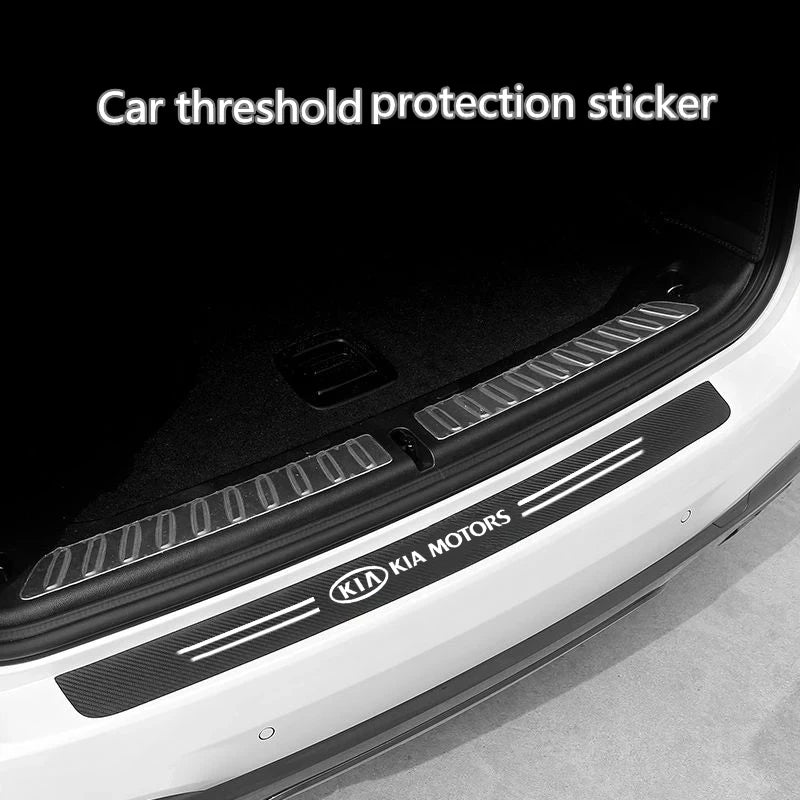 KIA Carbon Fiber Door Sill Protector - 5 Piece Sticker Set