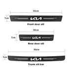 KIA Carbon Fiber Door Sill Protector - 5 Piece Sticker Set