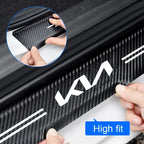 KIA Carbon Fiber Door Sill Protector - 5 Piece Sticker Set