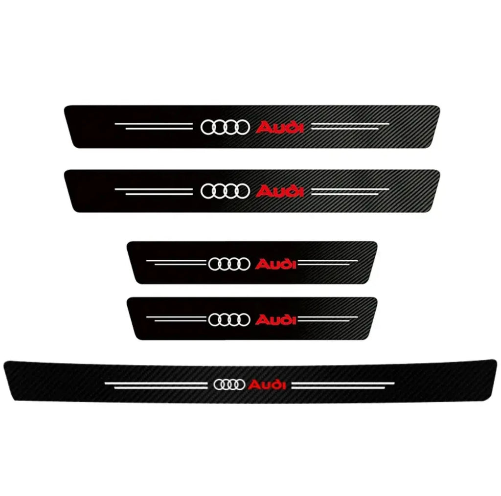 Audi Carbon Fiber Door Sill Protector - 3D Anti-Scratch Threshold Strip