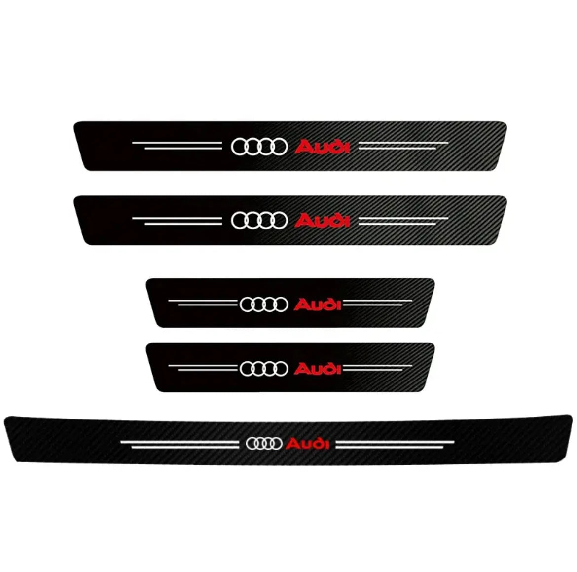 Audi Carbon Fiber Door Sill Protector - 3D Anti-Scratch Threshold Strip