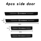 Nissan Carbon Fiber Door Sill Protector - Bumper Sticker Set