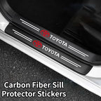 Toyota Carbon Fiber Door Sill Protector - Logo Sticker Set