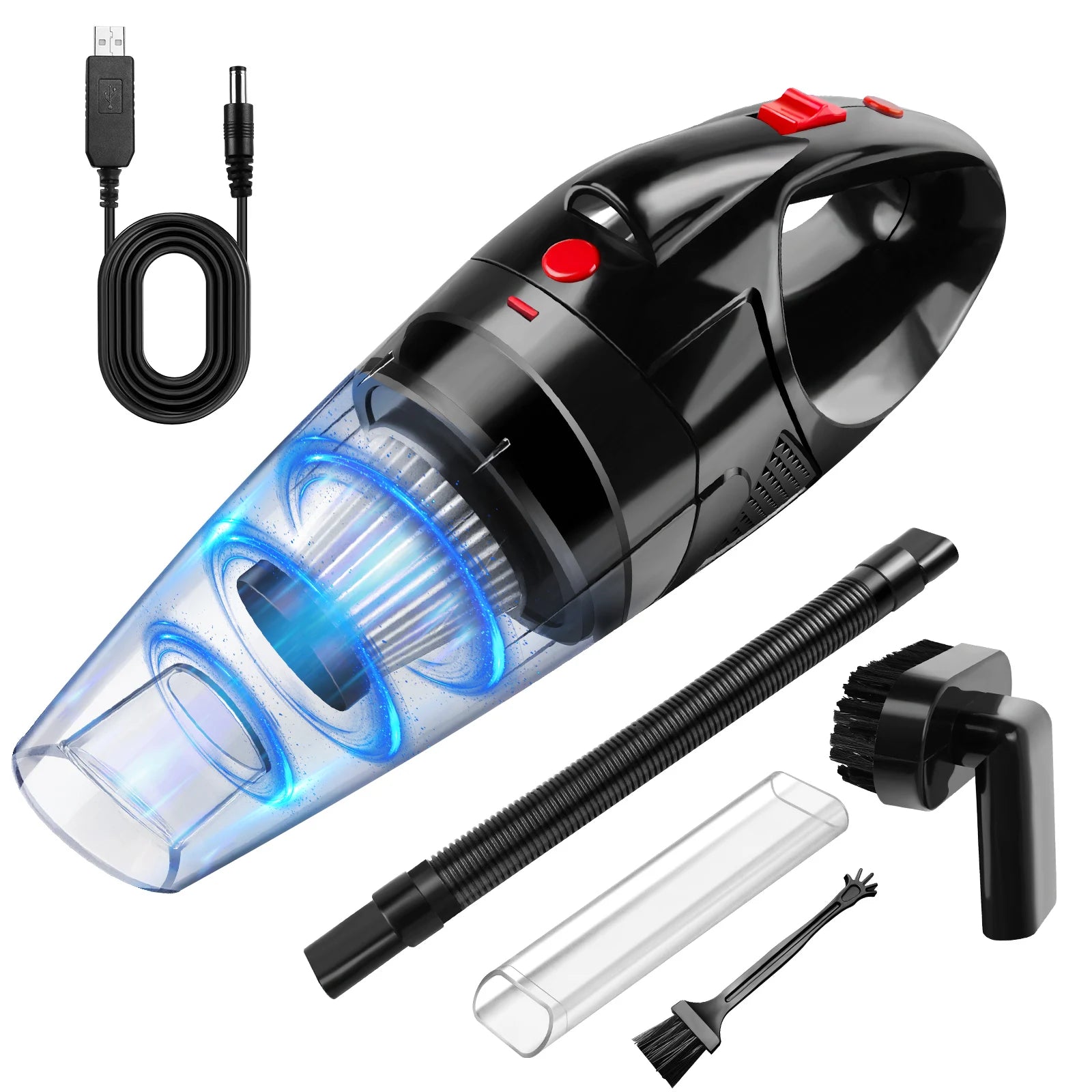 Cordless Handheld Vacuum Cleaner - Portable Car & Home Vacuum with HEPA Filter & LED Light