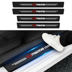 Mazda Carbon Fiber Door Sill Protector - 4 Piece Anti-Scratch Sticker Set