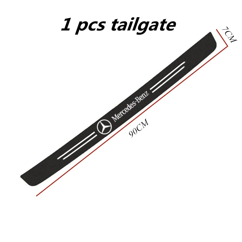 Mercedes Benz Carbon Fiber Door Sill Protector - 4 Piece Threshold Sticker Set