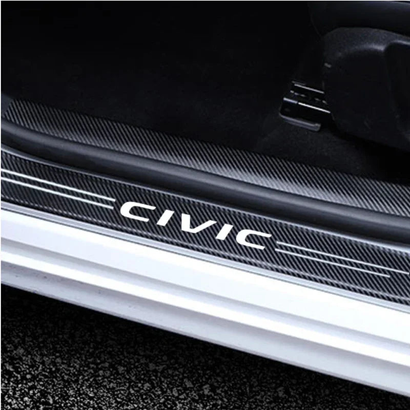 Honda Civic Carbon Fiber Door Sill Protector - 4 Piece Sticker Set