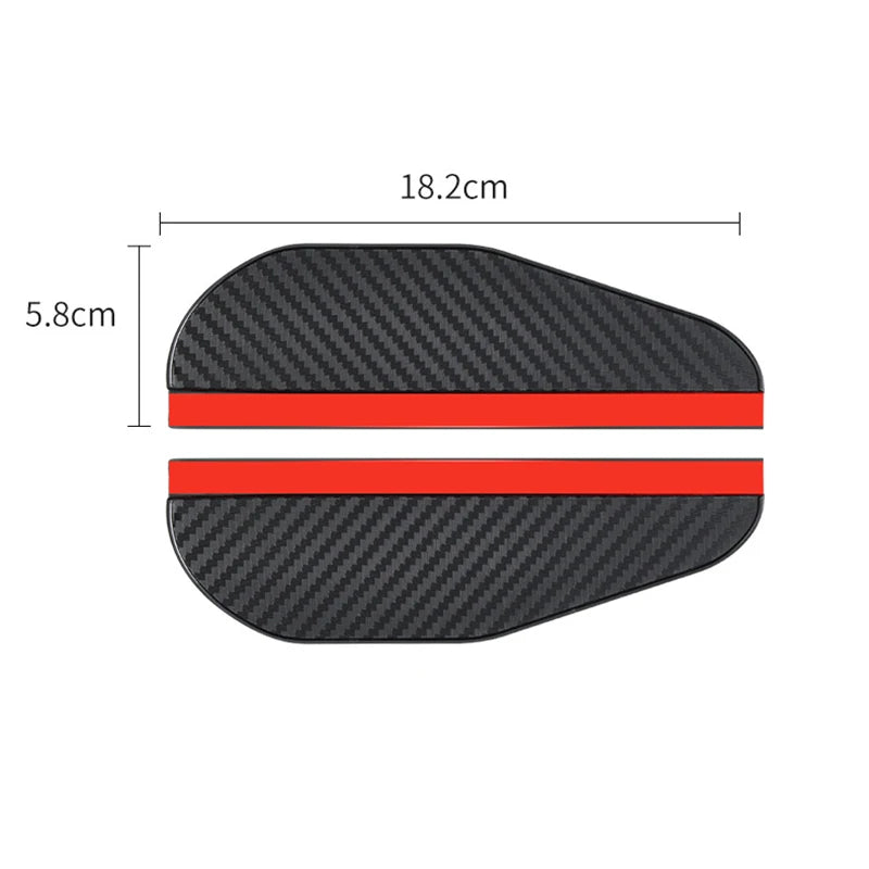 Carbon Fiber Rearview Mirror Rain Shield - 2 Pack