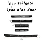 Nissan Carbon Fiber Door Sill Protector - Bumper Sticker Set