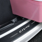 Honda Civic Carbon Fiber Door Sill Protector - 4 Piece Sticker Set