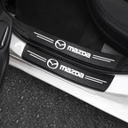 Mazda Carbon Fiber Door Sill Plate Protector - 5 Piece Sticker Set