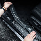 Mercedes Benz Carbon Fiber Door Sill Protector - 4 Piece Threshold Sticker Set