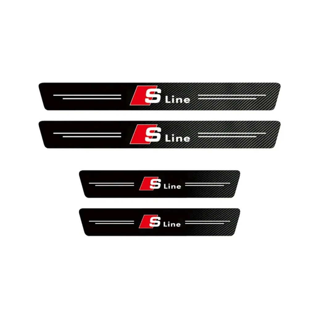 Audi Carbon Fiber Door Sill Protector - 3D Anti-Scratch Threshold Strip