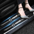 Mazda Carbon Fiber Door Sill Plate Protector - 5 Piece Sticker Set