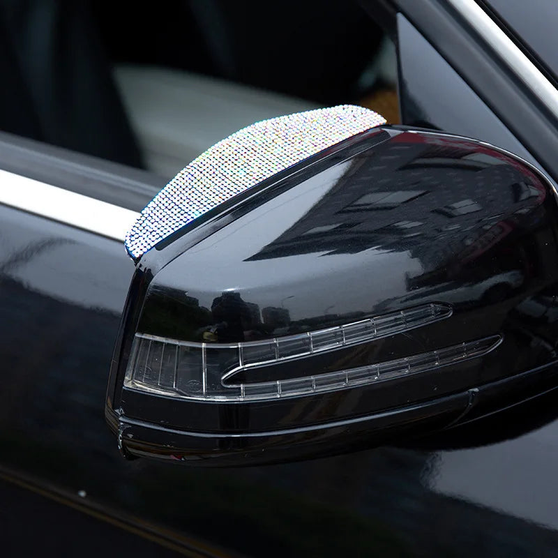 Rhinestone Car Rearview Mirror Rain Eyebrow - 2 Pack