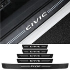 Honda Civic Carbon Fiber Door Sill Protector - 4 Piece Sticker Set