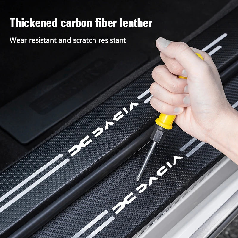 Dacia Carbon Fiber Door Sill Protector - Universal Strip Set