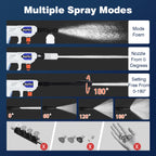 Rechargeable Portable Car Pressure Washer - 6-in-1 Nozzle Jet Spray Gun