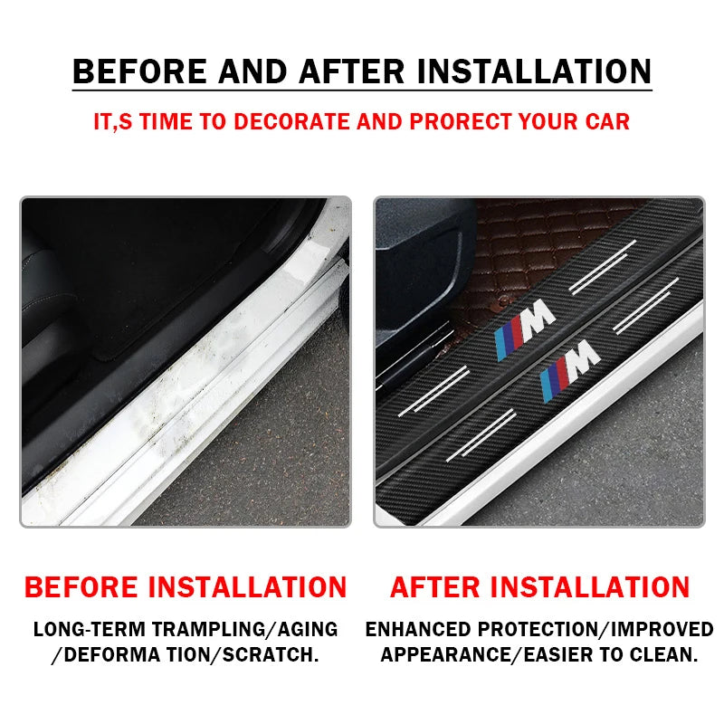 BMW M Performance Door Sill Protector - Carbon Fiber Sticker Set