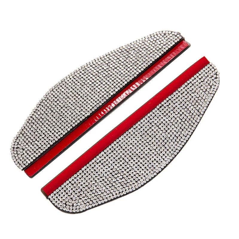 Rhinestone Car Rearview Mirror Rain Eyebrow - 2 Pack