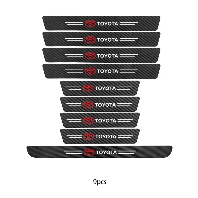 Toyota Carbon Fiber Door Sill Protector - Logo Sticker Set