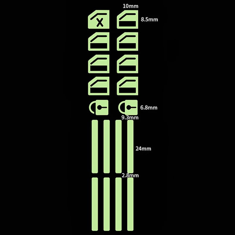 Luminous Car Interior Stickers - 18 Piece Glow-in-Dark Window Control Panel Set