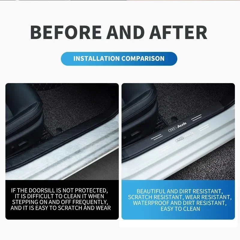 Audi S-Line Door Sill Protector - 4 Piece Scratch Resistant Film Set