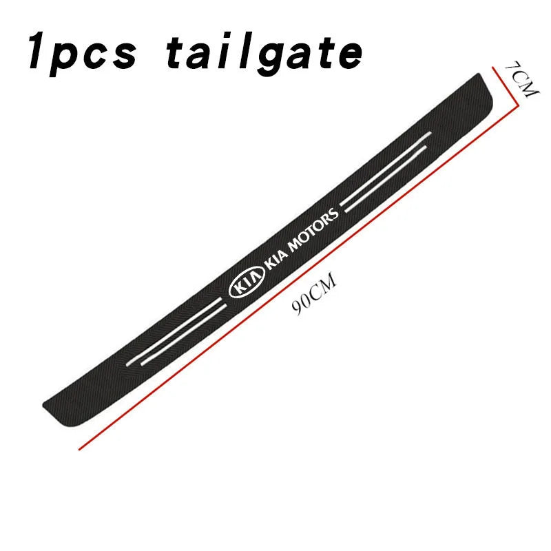 KIA Carbon Fiber Door Sill Protector - 5 Piece Sticker Set