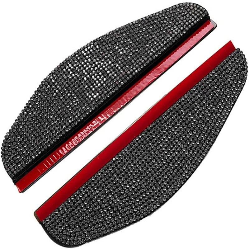 Rhinestone Car Rearview Mirror Rain Eyebrow - 2 Pack