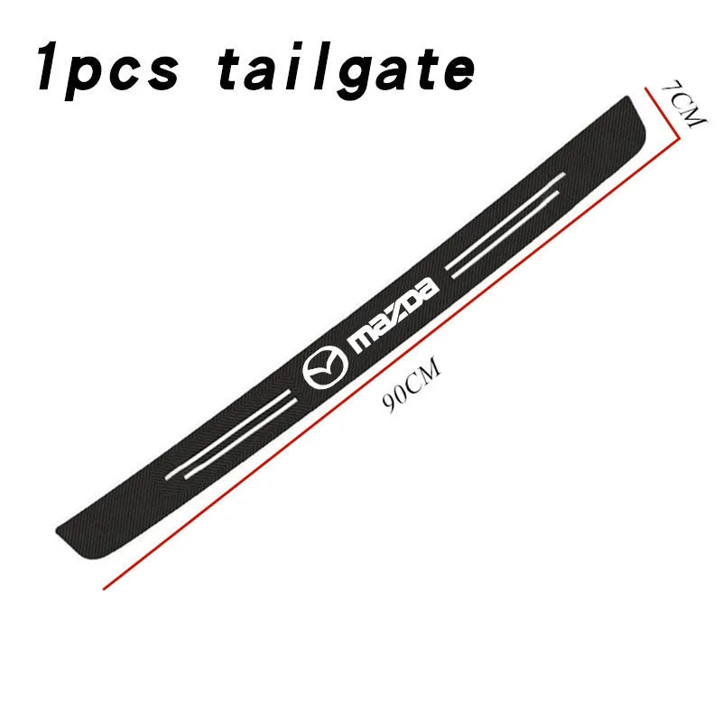 Mazda Carbon Fiber Door Sill Plate Protector - 5 Piece Sticker Set