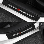 Mazda Carbon Fiber Door Sill Protector - 4 Piece Anti-Scratch Sticker Set