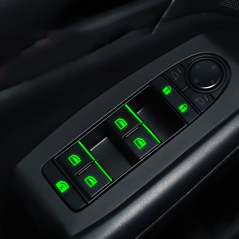 Luminous Car Window Button Stickers - Glow-in-Dark Lifter Switch Decals