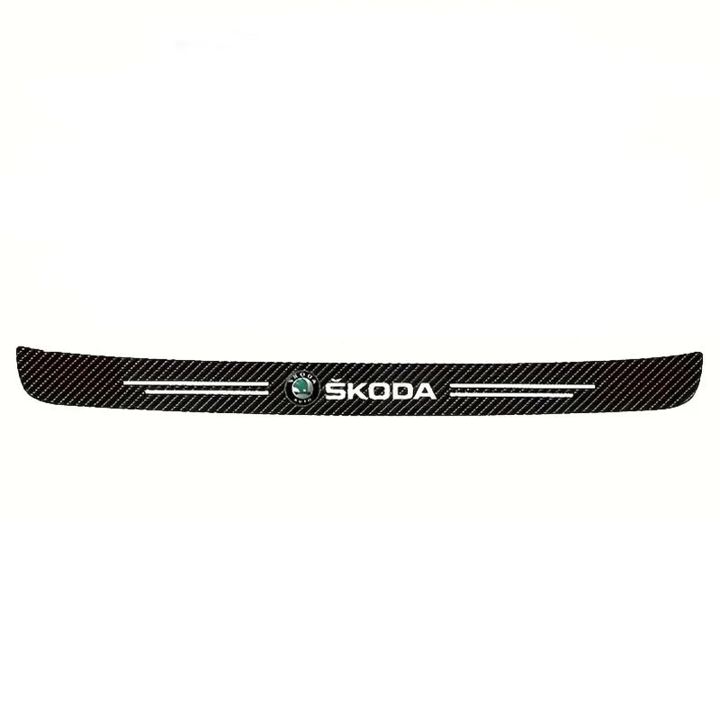 Skoda Carbon Fiber Door Sill Guards - Anti-Scratch Protector Film Set