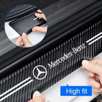 Mercedes Benz Carbon Fiber Door Sill Protector - 4 Piece Threshold Sticker Set