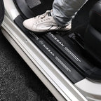 Nissan Carbon Fiber Door Sill Protector - Bumper Sticker Set